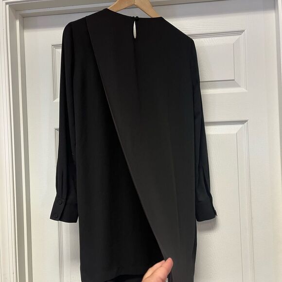 BCBGMaxAxria Little Black Drape Sheath Dress sz XS EUC - Picture 6 of 8